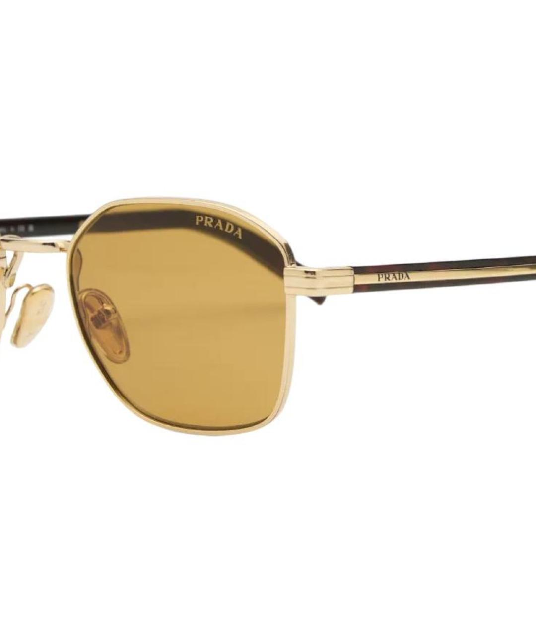 PRADA Коричневые металлические солнцезащитные очки, фото 3