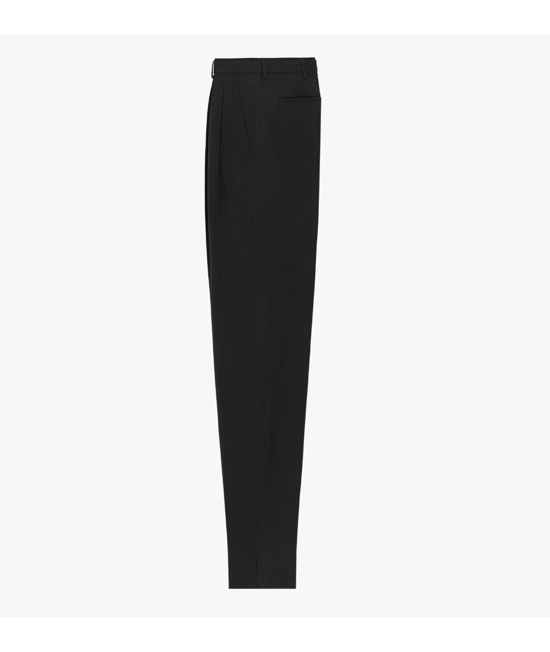 SAINT LAURENT Черные хлопковые повседневные брюки, фото 2