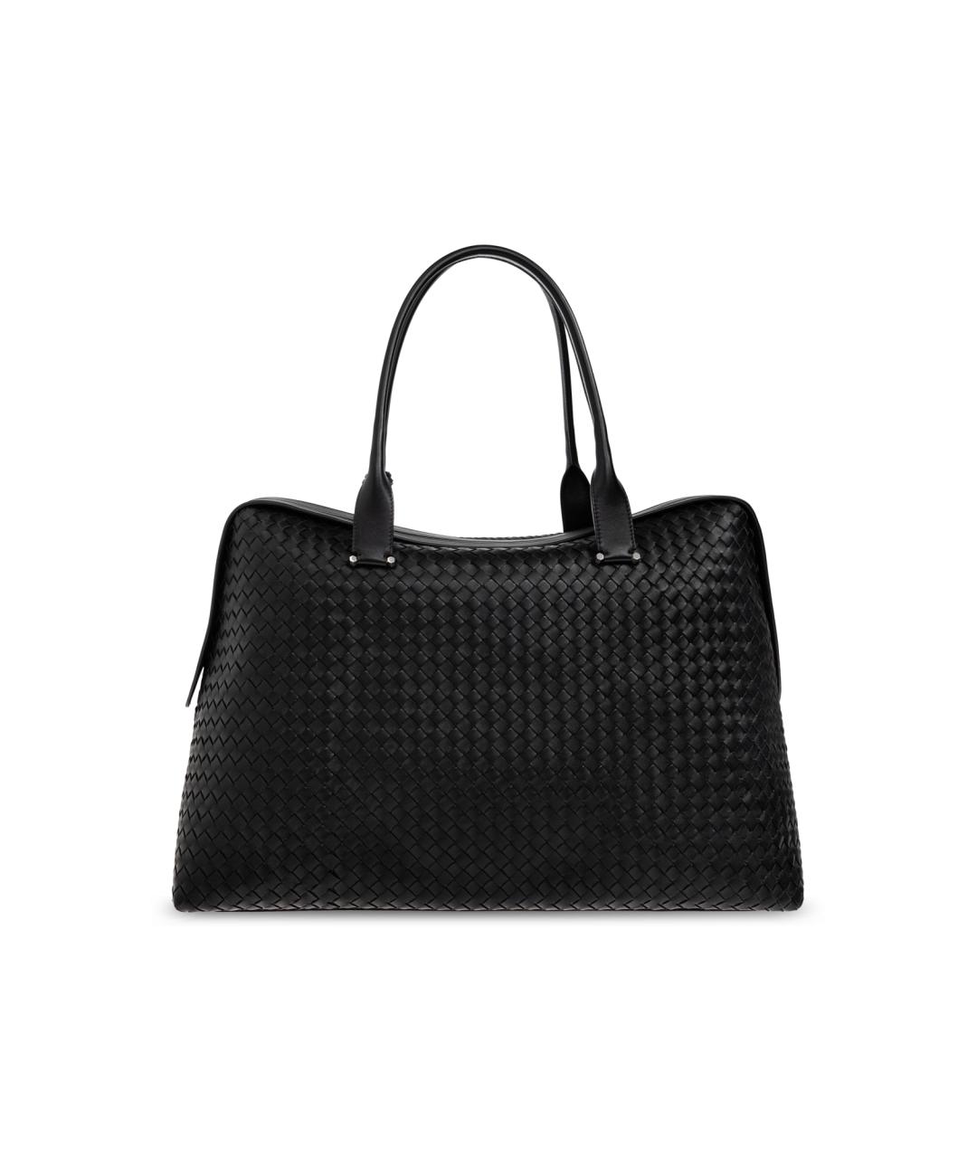 BOTTEGA VENETA Черная кожаная сумка тоут, фото 3