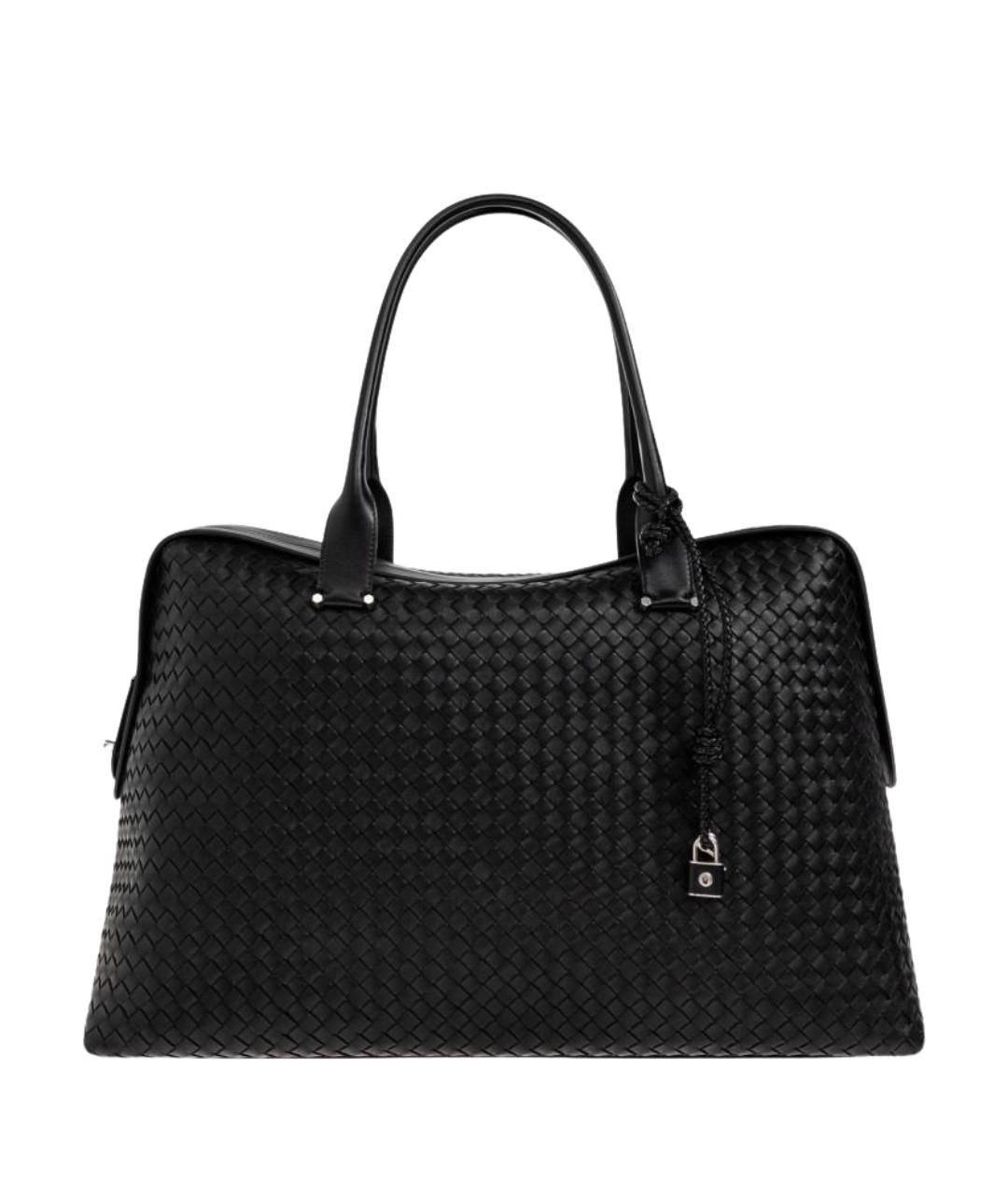 BOTTEGA VENETA Черная кожаная сумка тоут, фото 1
