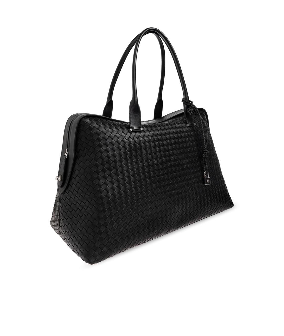 BOTTEGA VENETA Черная кожаная сумка тоут, фото 4