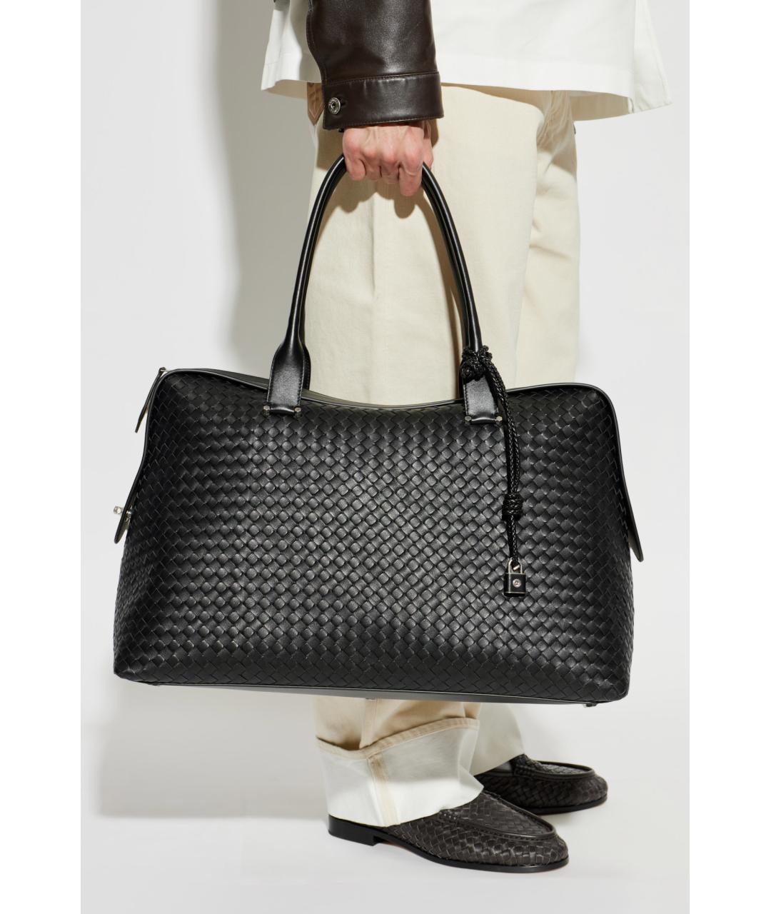 BOTTEGA VENETA Черная кожаная сумка тоут, фото 2