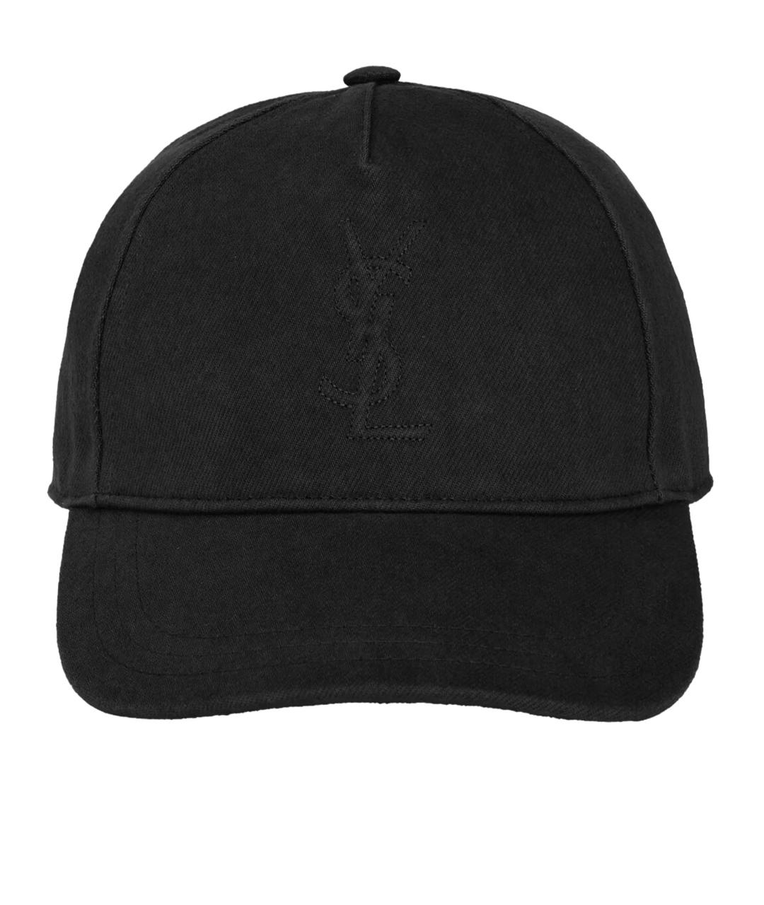 SAINT LAURENT Черная хлопковая кепка, фото 1