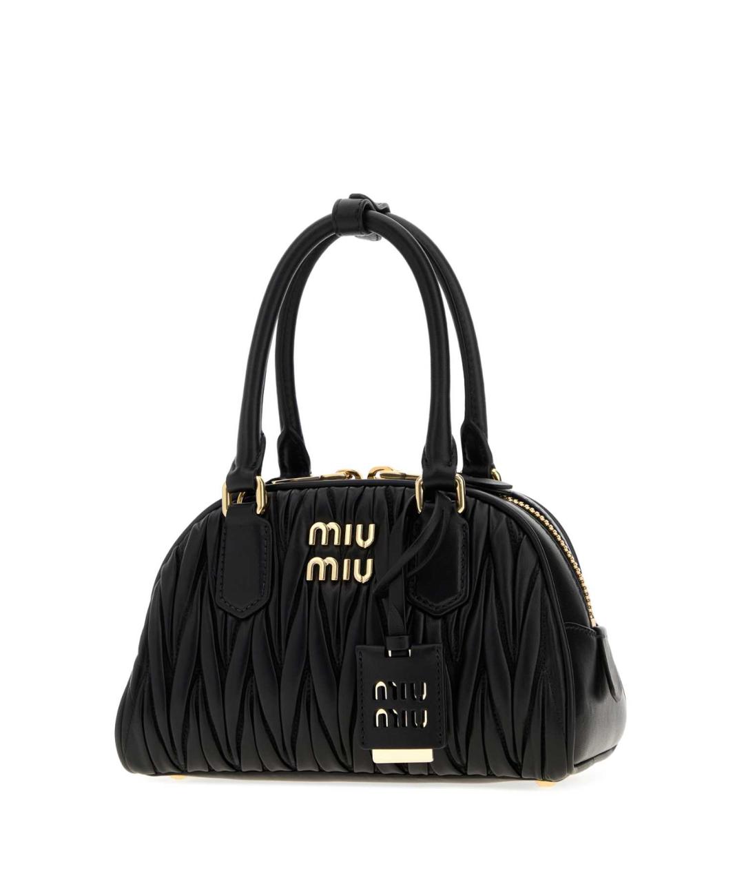 MIU MIU Черная кожаная сумка с короткими ручками, фото 2