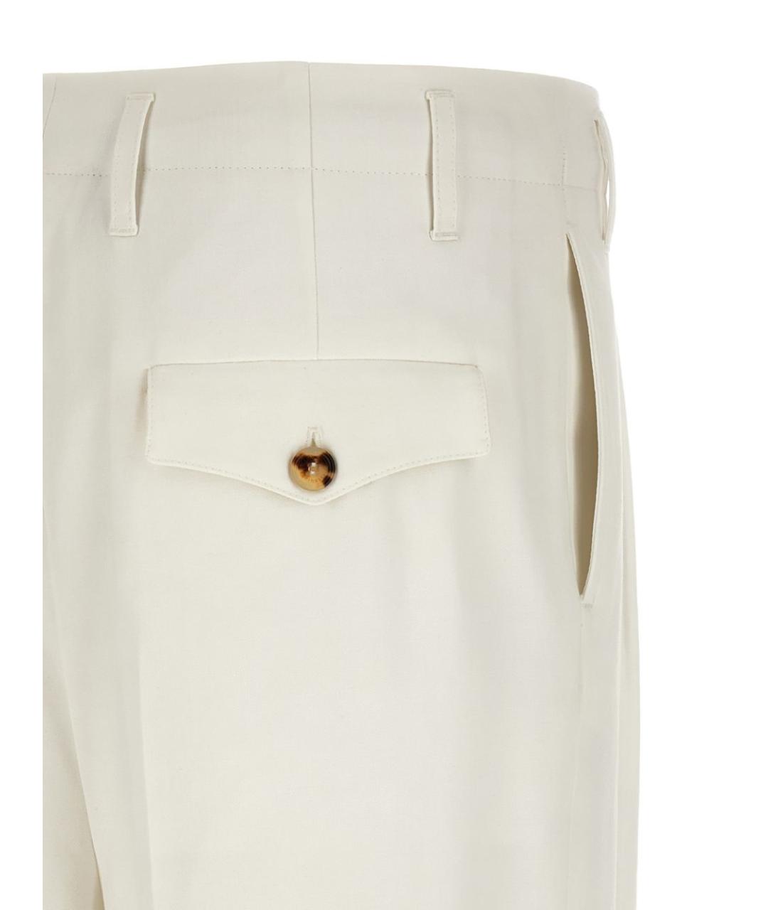 BRUNELLO CUCINELLI Белые хлопковые повседневные брюки, фото 2