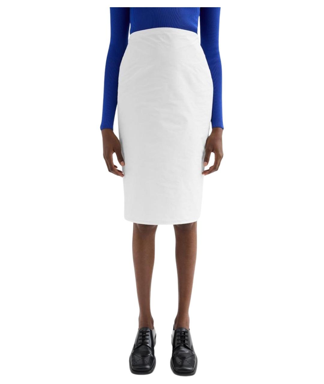 JIL SANDER Белая юбка миди, фото 2