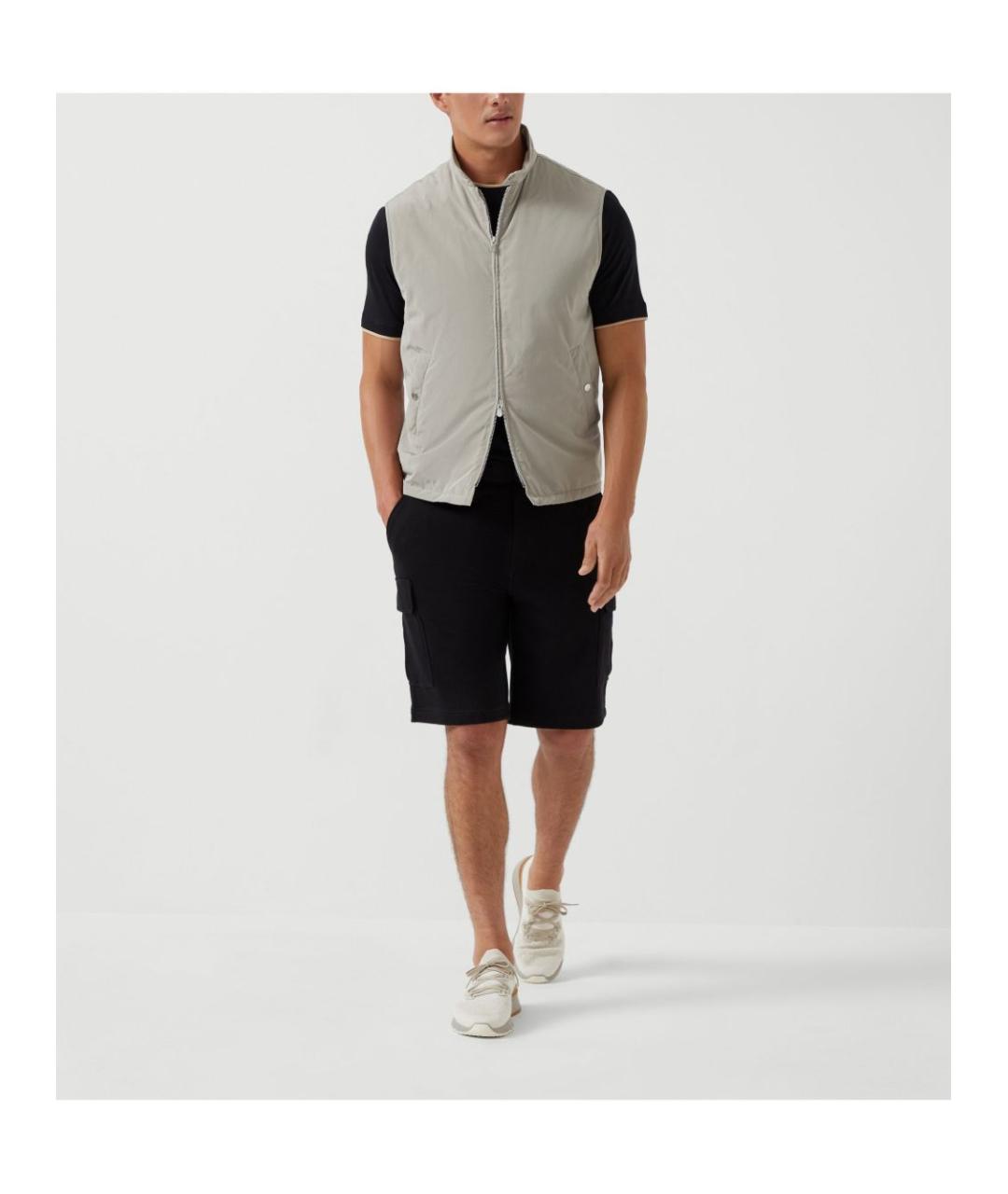 BRUNELLO CUCINELLI Черные хлопковые шорты, фото 4