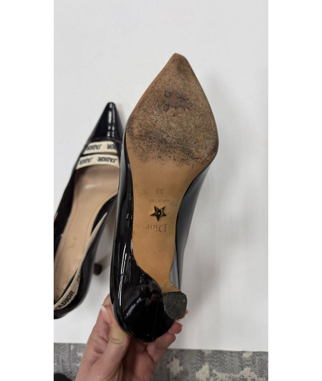 CHRISTIAN DIOR Черные туфли из лакированной кожи, фото 5