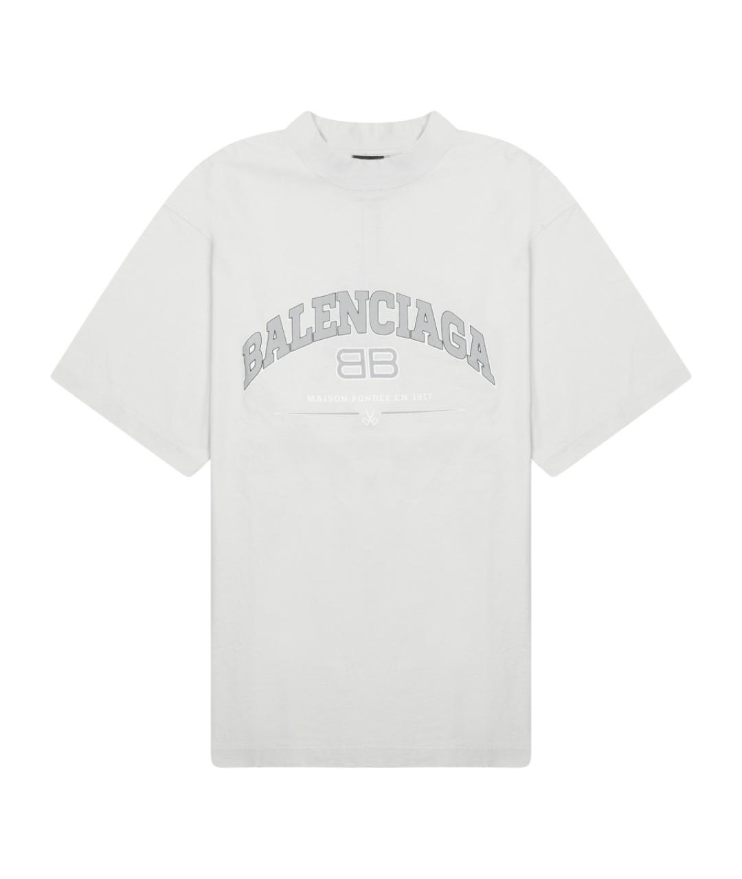 BALENCIAGA Белая хлопковая футболка, фото 1