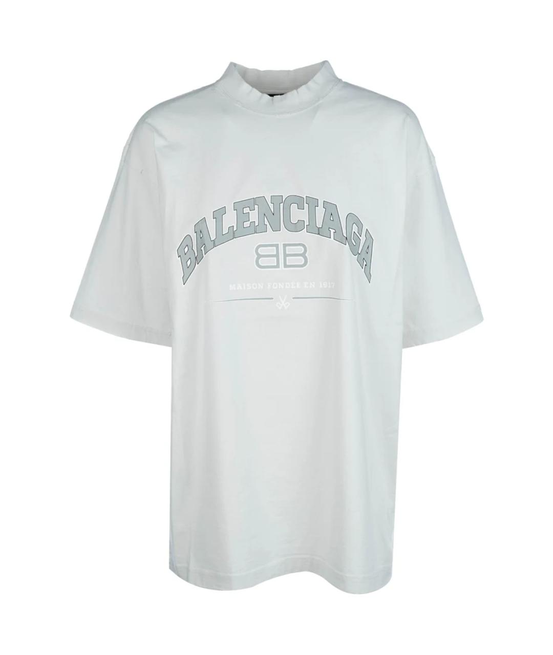BALENCIAGA Белая хлопковая футболка, фото 3