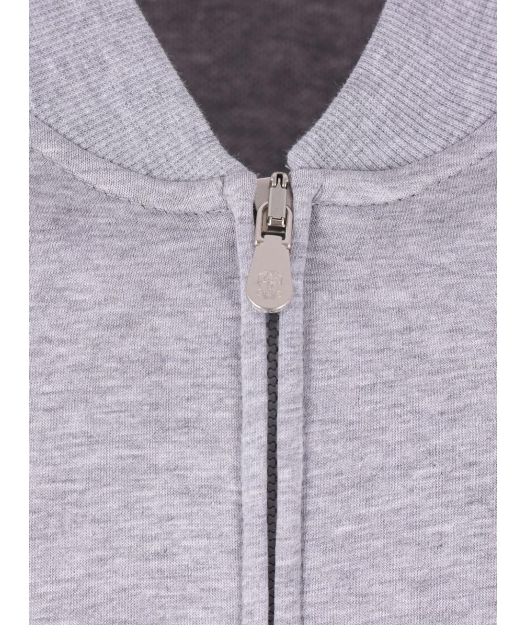 BRUNELLO CUCINELLI Серый хлопковый кардиган, фото 2