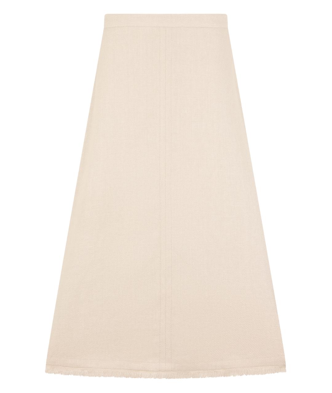 'S MAX MARA Бежевая льняная юбка миди, фото 1