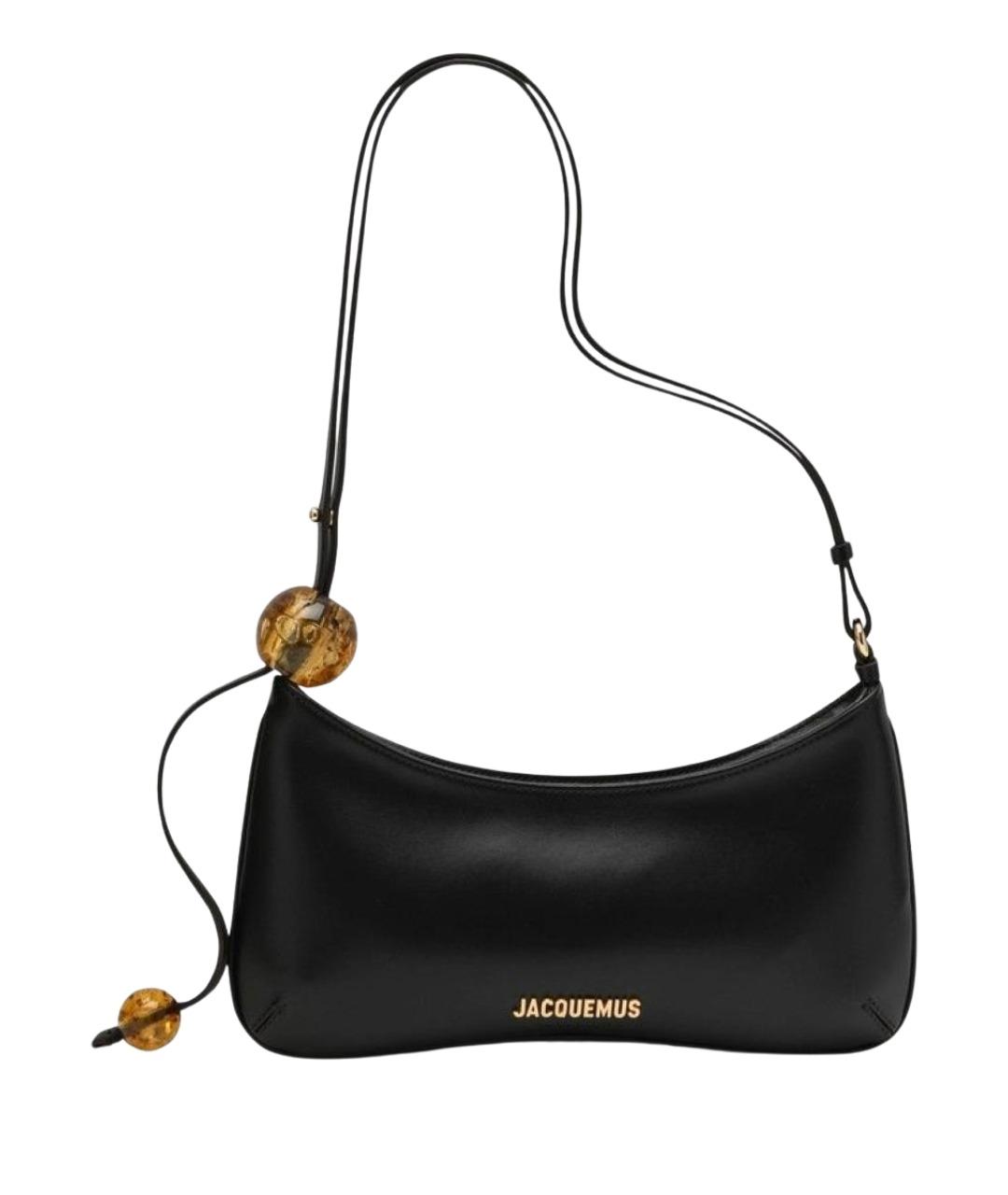 JACQUEMUS Черная кожаная сумка через плечо, фото 1