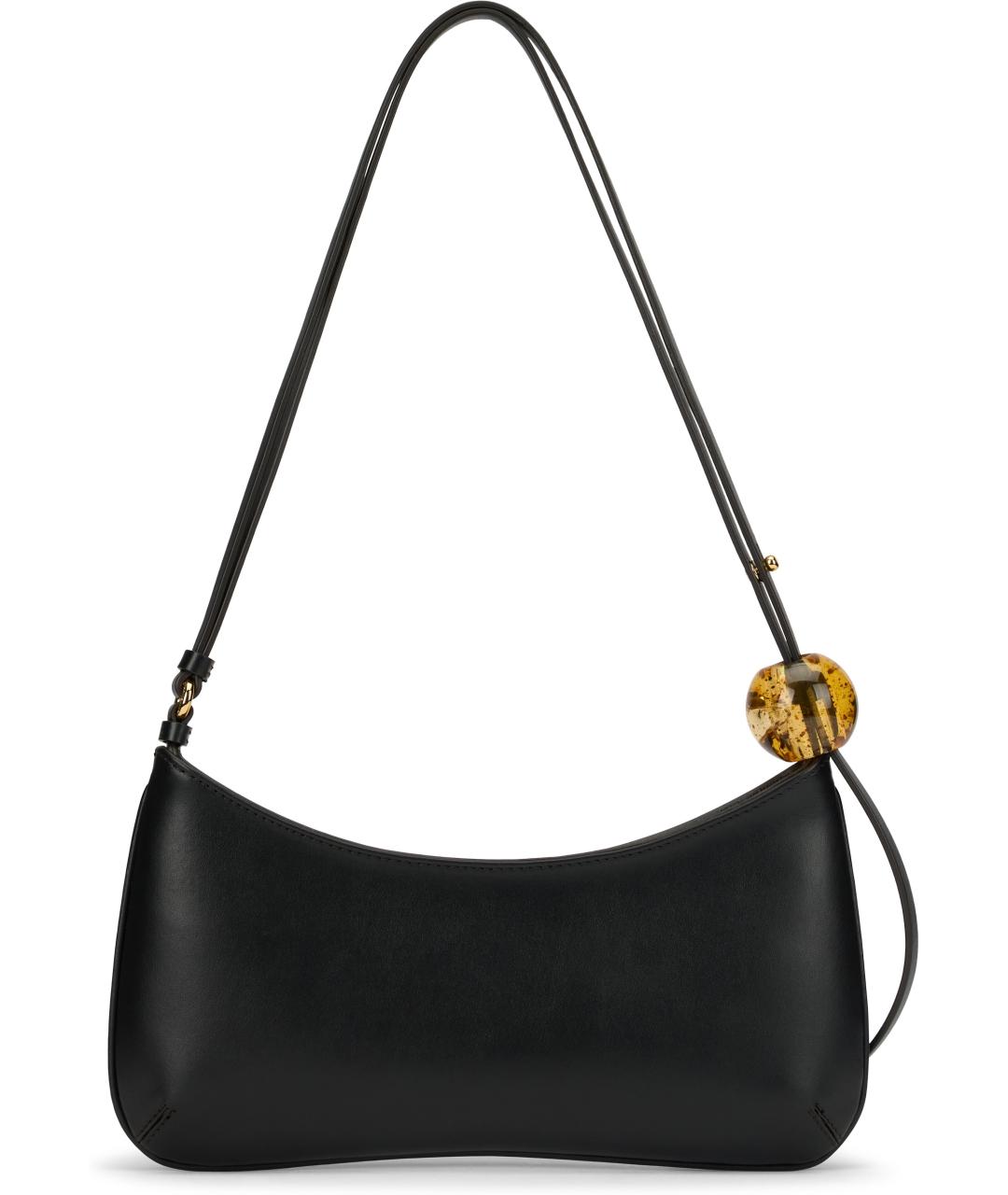 JACQUEMUS Черная кожаная сумка через плечо, фото 4