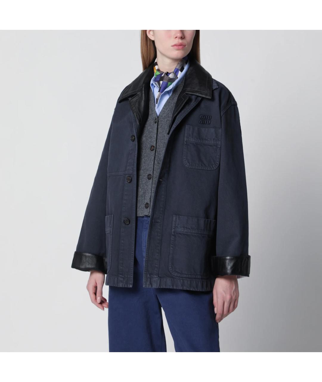 MIU MIU Синяя хлопковая куртка, фото 3