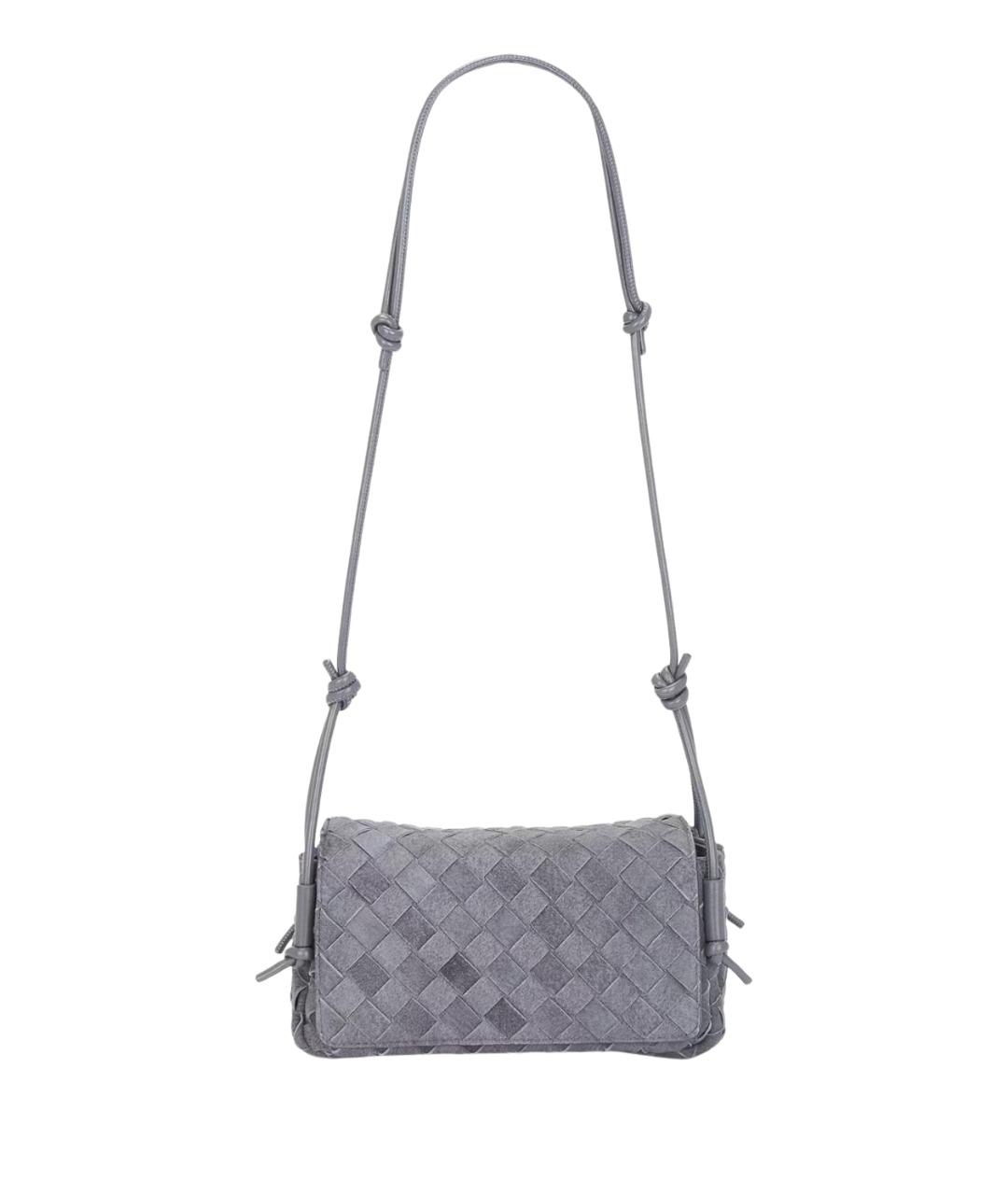 BOTTEGA VENETA Серая замшевая сумка через плечо, фото 1