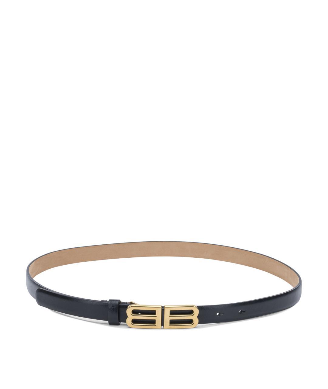 BALENCIAGA Черный кожаный ремень, фото 3