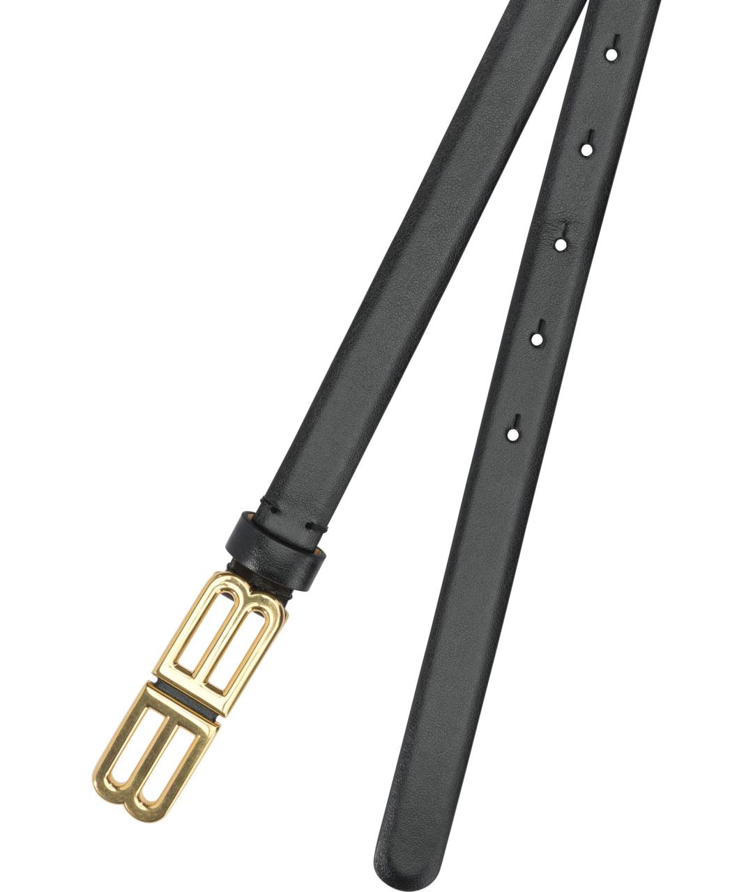 BALENCIAGA Черный кожаный ремень, фото 2