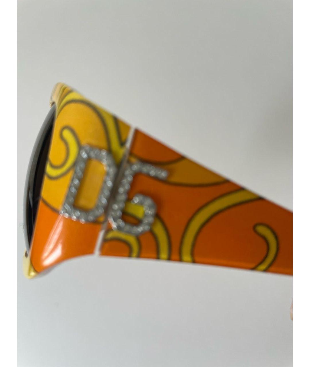 DOLCE&GABBANA Желтые пластиковые солнцезащитные очки, фото 3