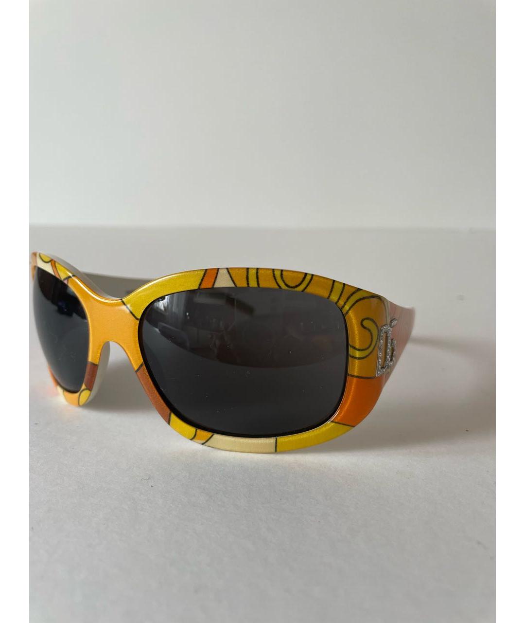 DOLCE&GABBANA Желтые пластиковые солнцезащитные очки, фото 2