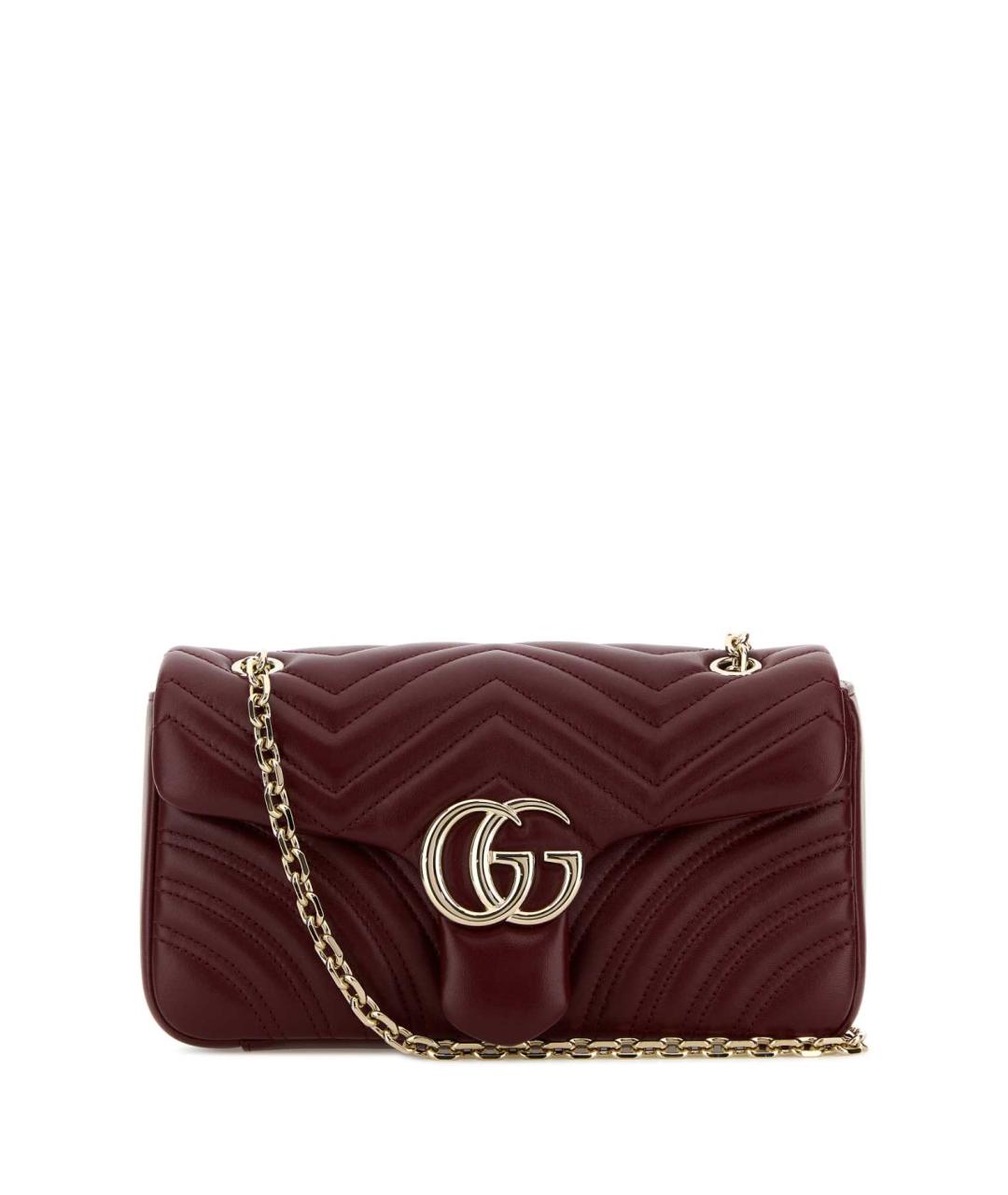GUCCI Бордовая кожаная сумка через плечо, фото 1