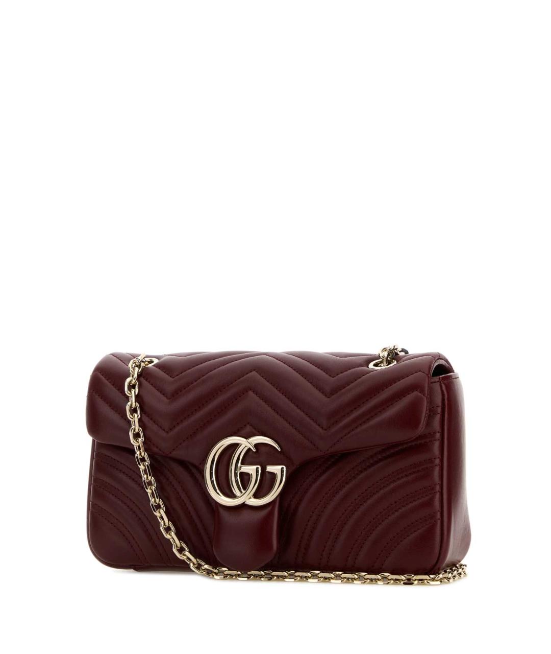 GUCCI Бордовая кожаная сумка через плечо, фото 2