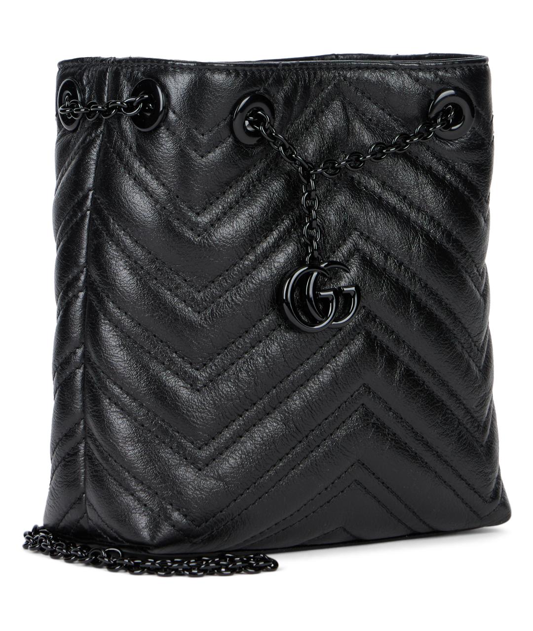 GUCCI Черная кожаная сумка через плечо, фото 3