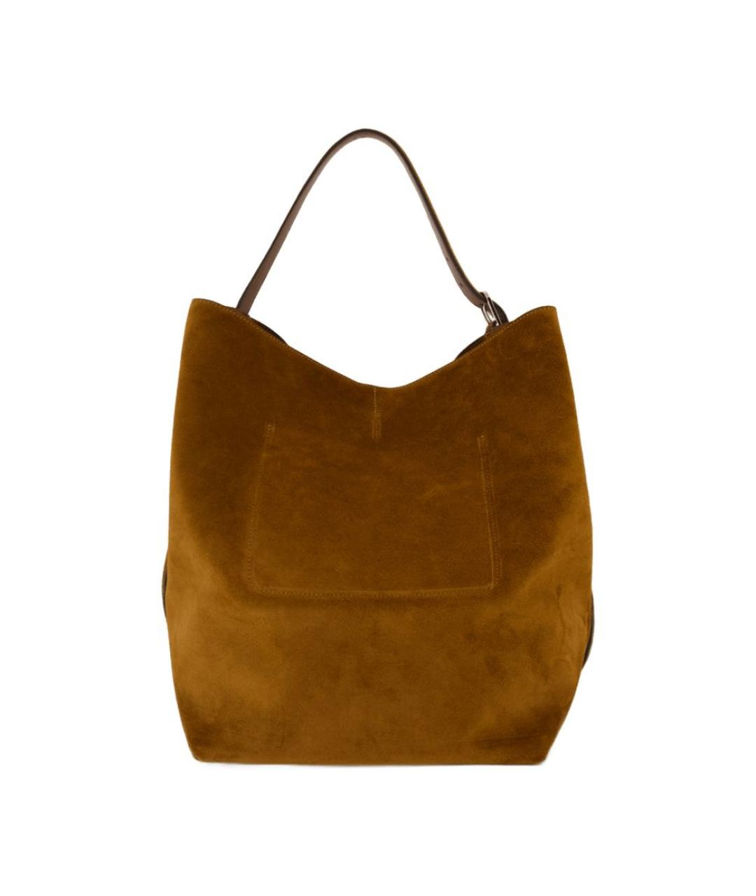 TOTEME Коричневая замшевая сумка тоут, фото 3