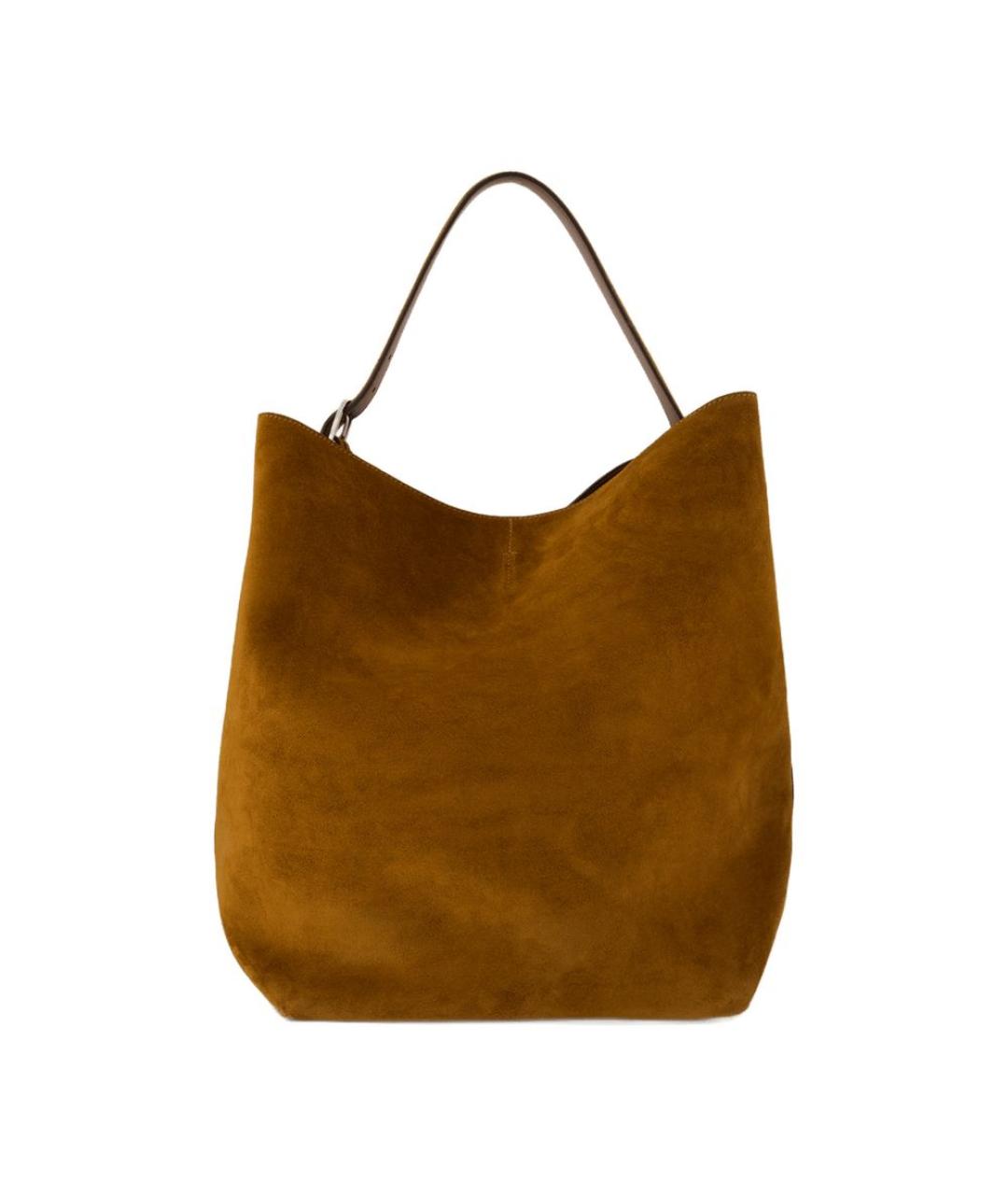 TOTEME Коричневая замшевая сумка тоут, фото 1