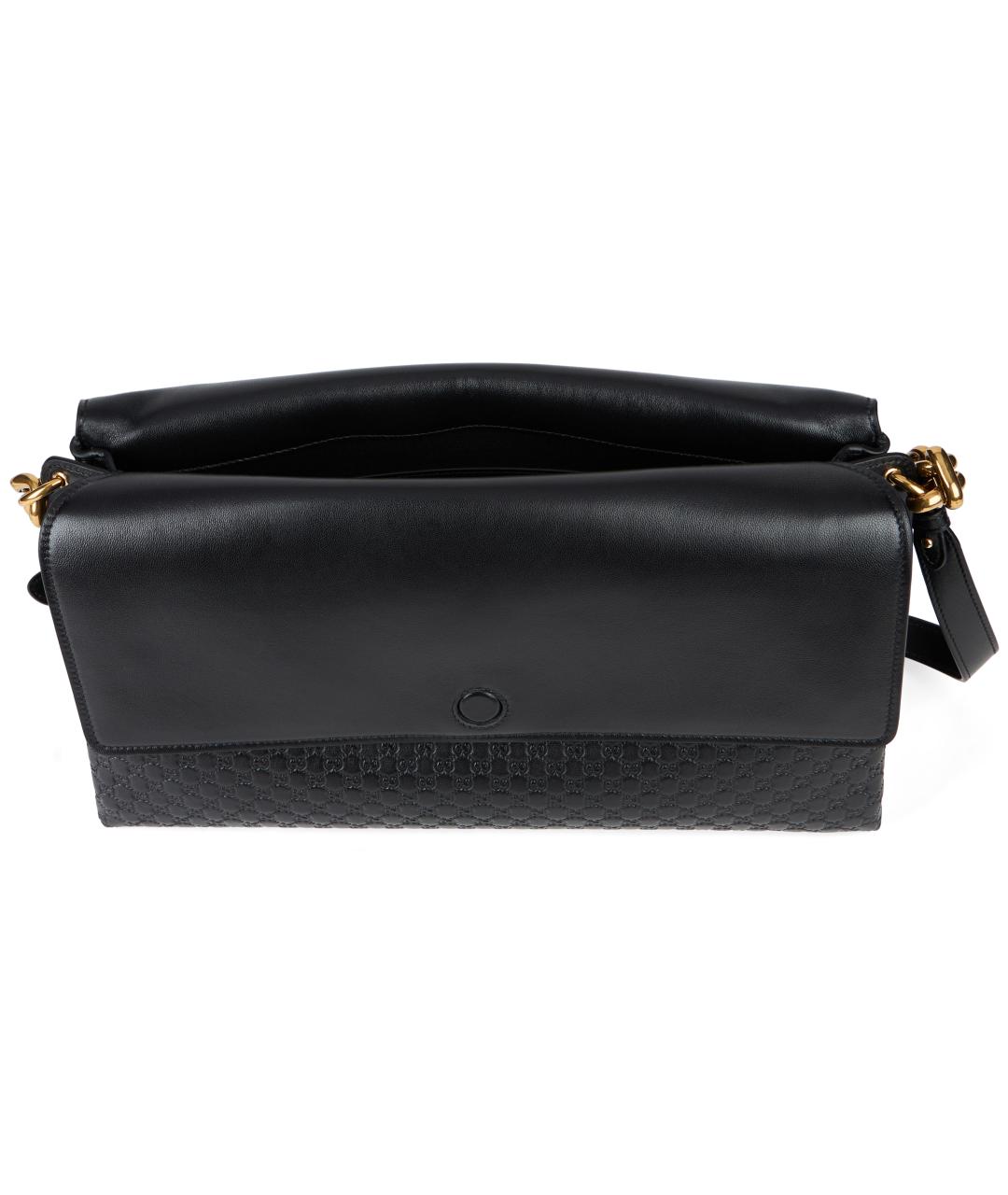 GUCCI Черная кожаная сумка с короткими ручками, фото 4