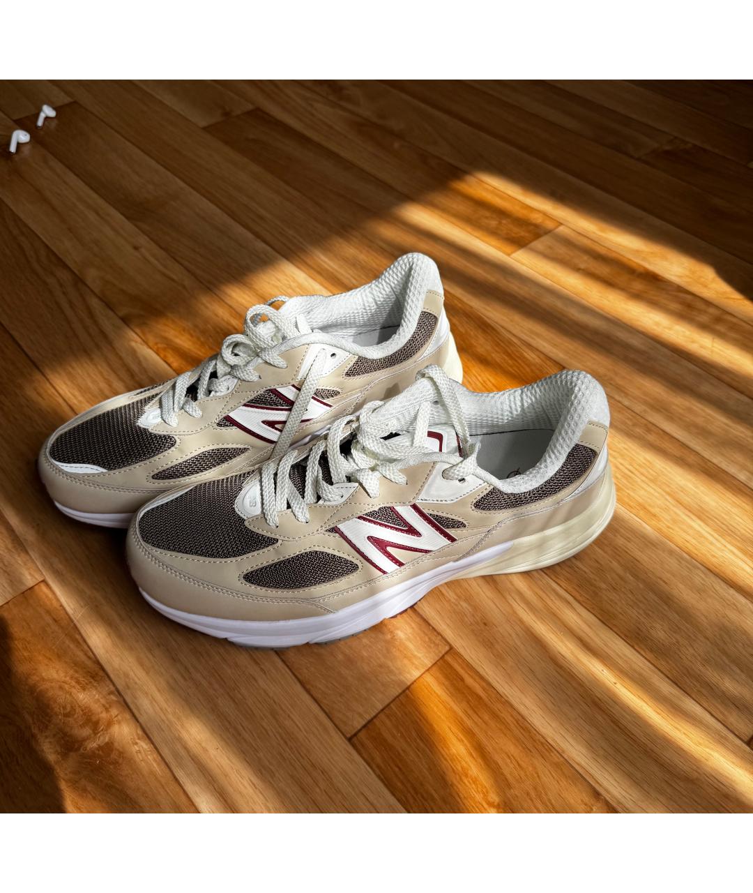 LORO PIANA Бежевые кожаные низкие кроссовки / кеды, фото 2