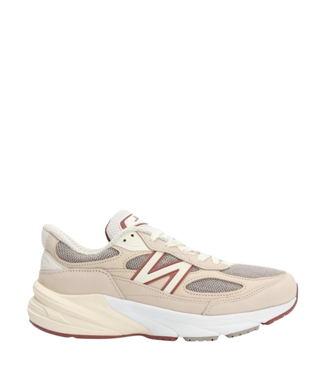 LORO PIANA Бежевые кожаные низкие кроссовки / кеды, фото 1