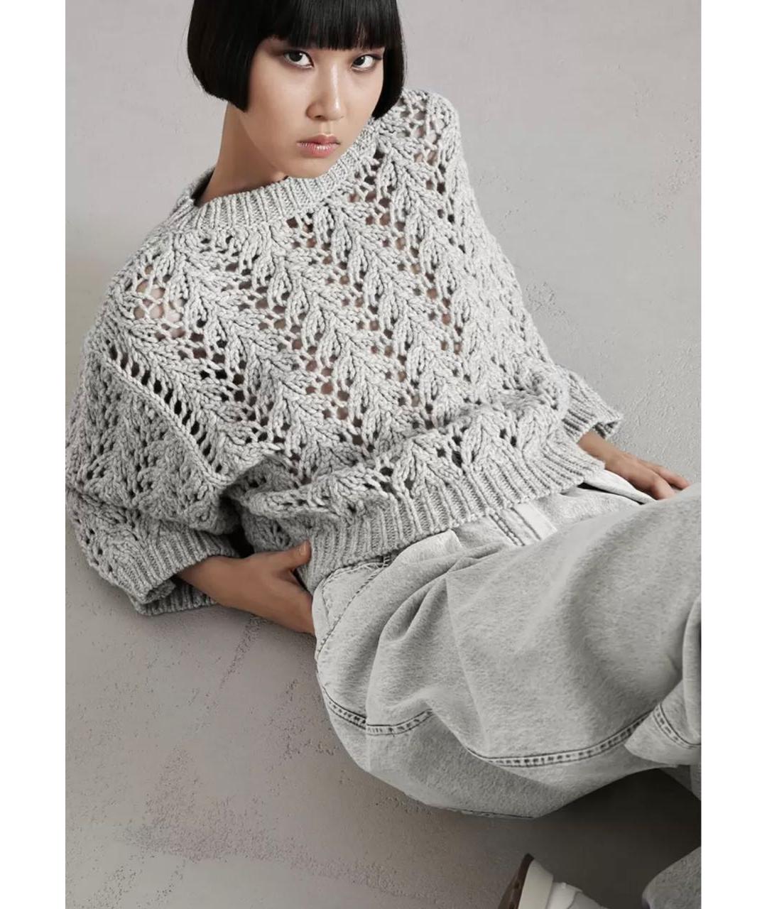 BRUNELLO CUCINELLI Серый шерстяной джемпер / свитер, фото 5