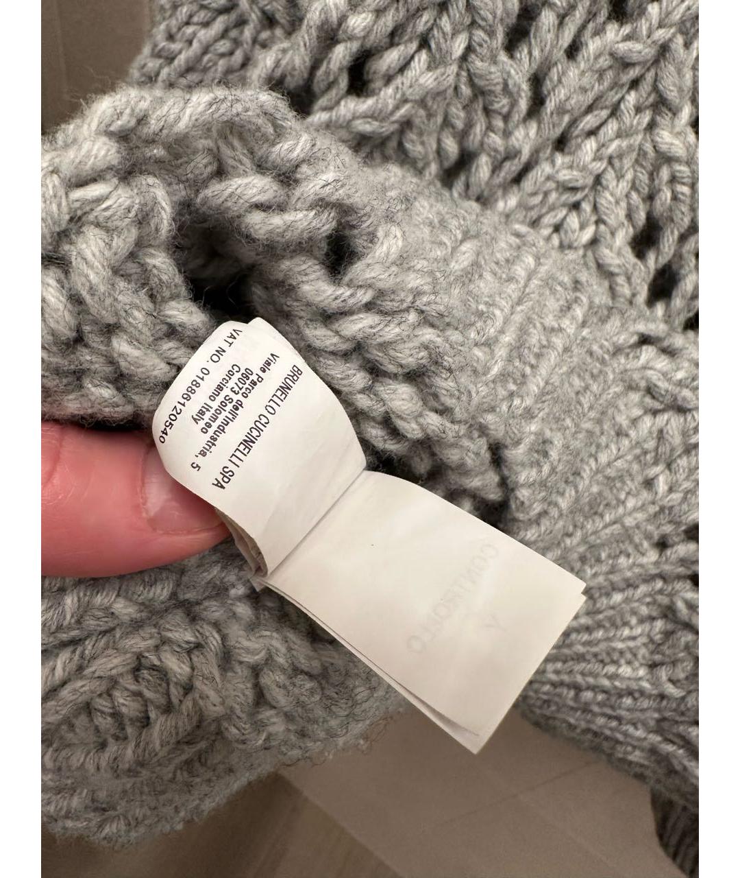 BRUNELLO CUCINELLI Серый шерстяной джемпер / свитер, фото 3