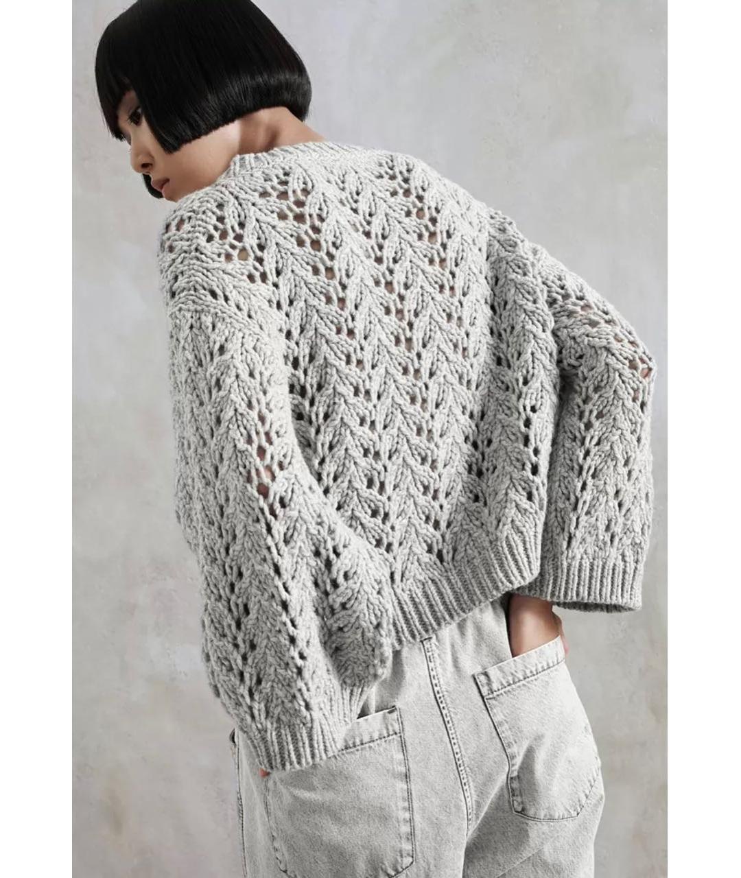 BRUNELLO CUCINELLI Серый шерстяной джемпер / свитер, фото 2