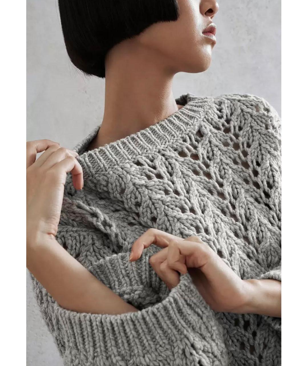 BRUNELLO CUCINELLI Серый шерстяной джемпер / свитер, фото 4