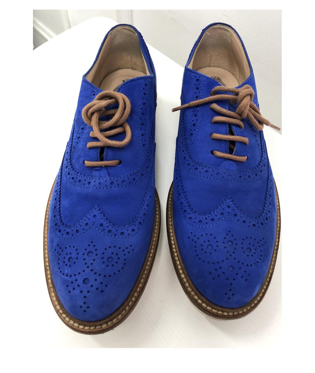 TOD'S Голубые нубуковые лоферы, фото 3