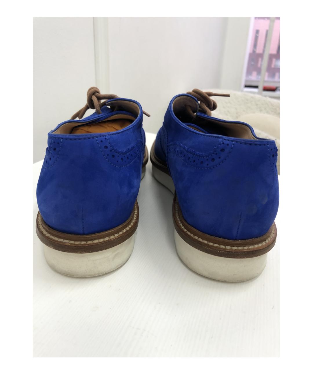 TOD'S Голубые нубуковые лоферы, фото 7