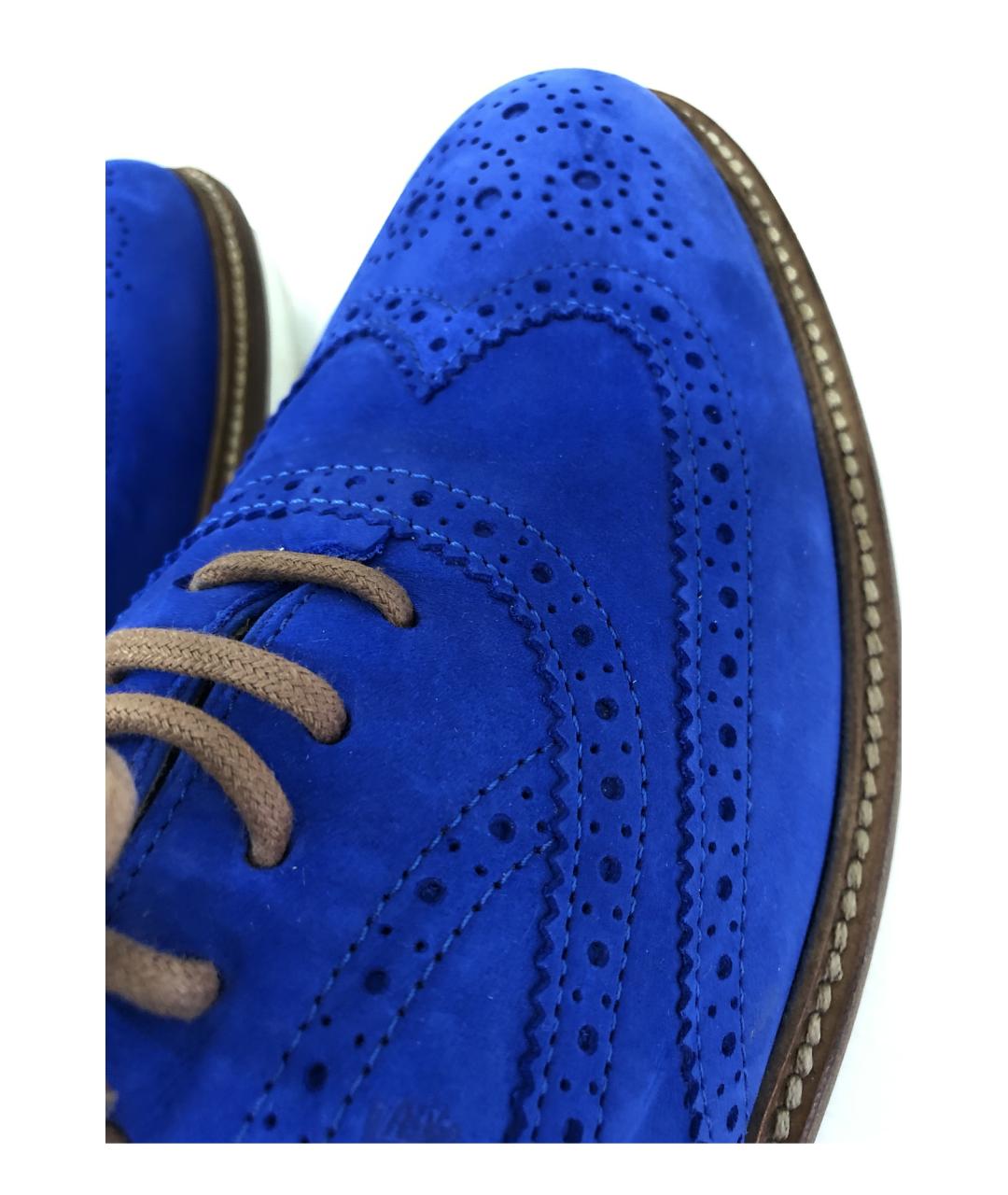 TOD'S Голубые нубуковые лоферы, фото 2