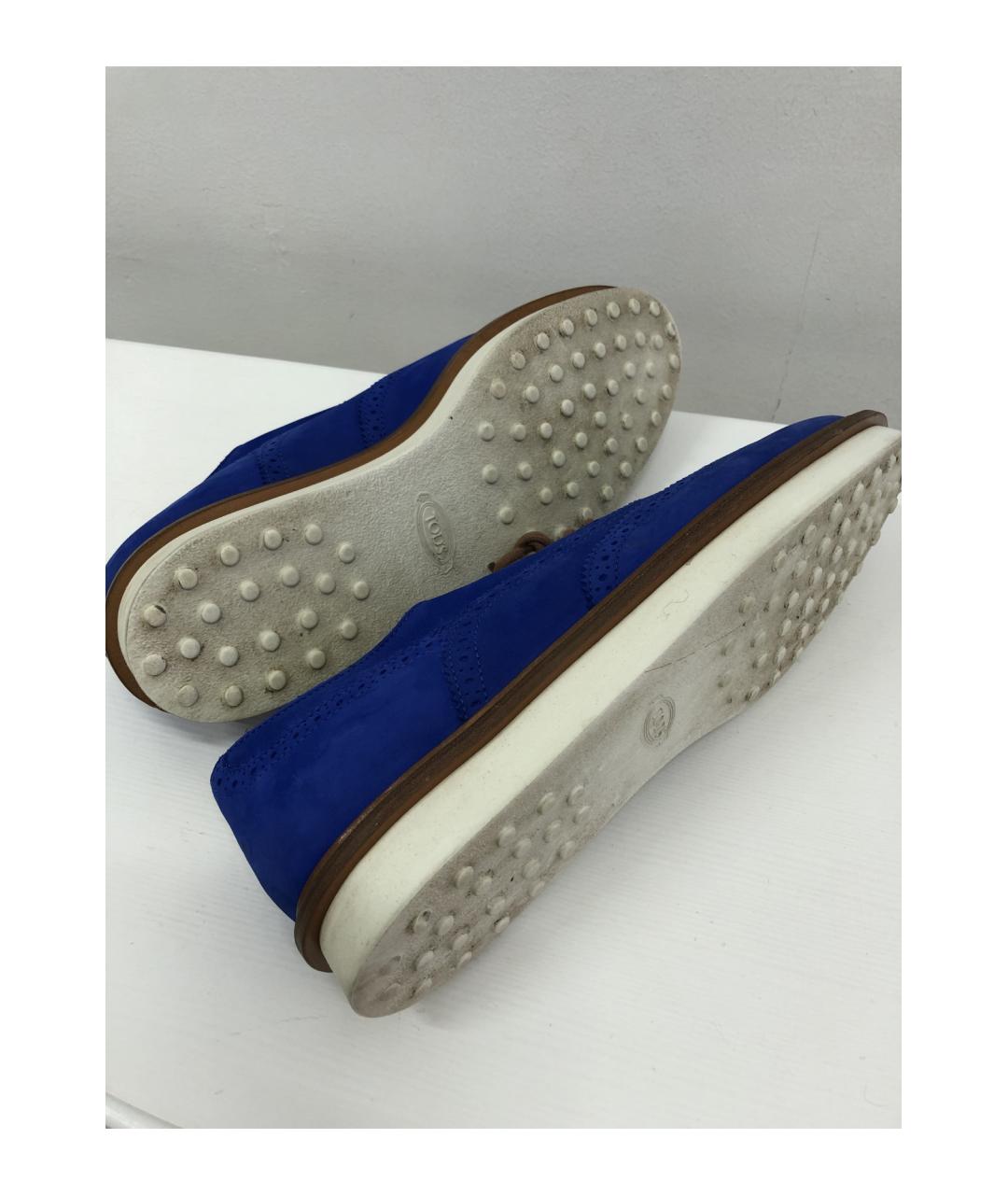 TOD'S Голубые нубуковые лоферы, фото 6