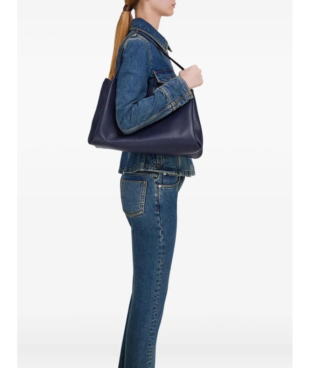 FERRAGAMO Синяя кожаная сумка тоут, фото 2