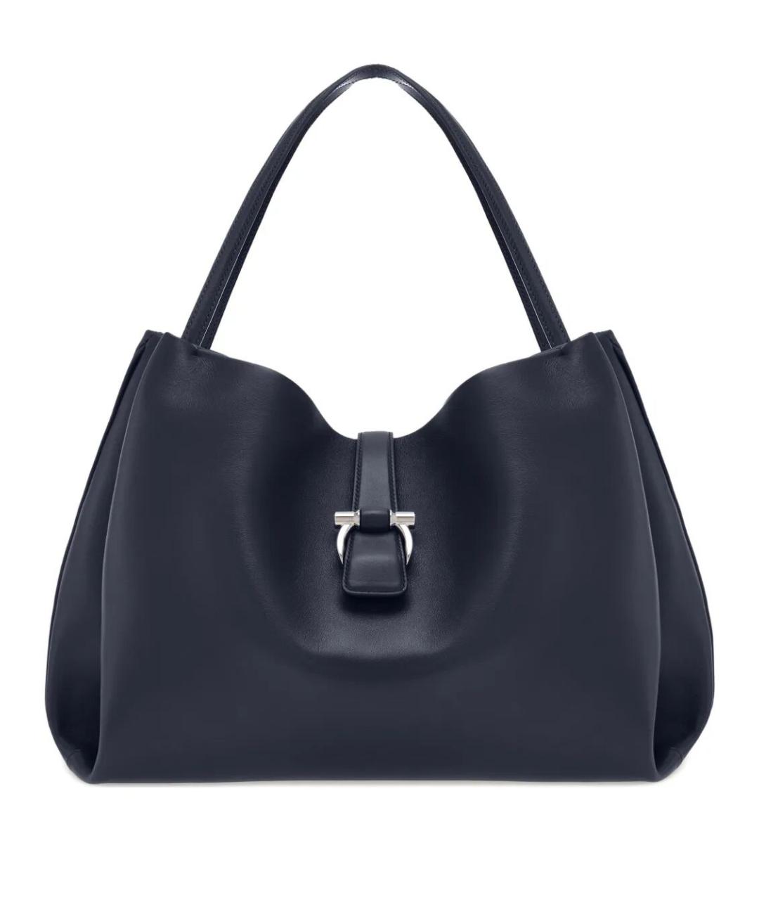 FERRAGAMO Синяя кожаная сумка тоут, фото 1