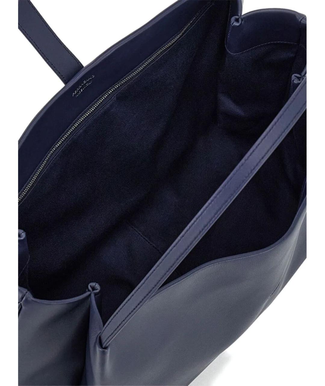 FERRAGAMO Синяя кожаная сумка тоут, фото 5