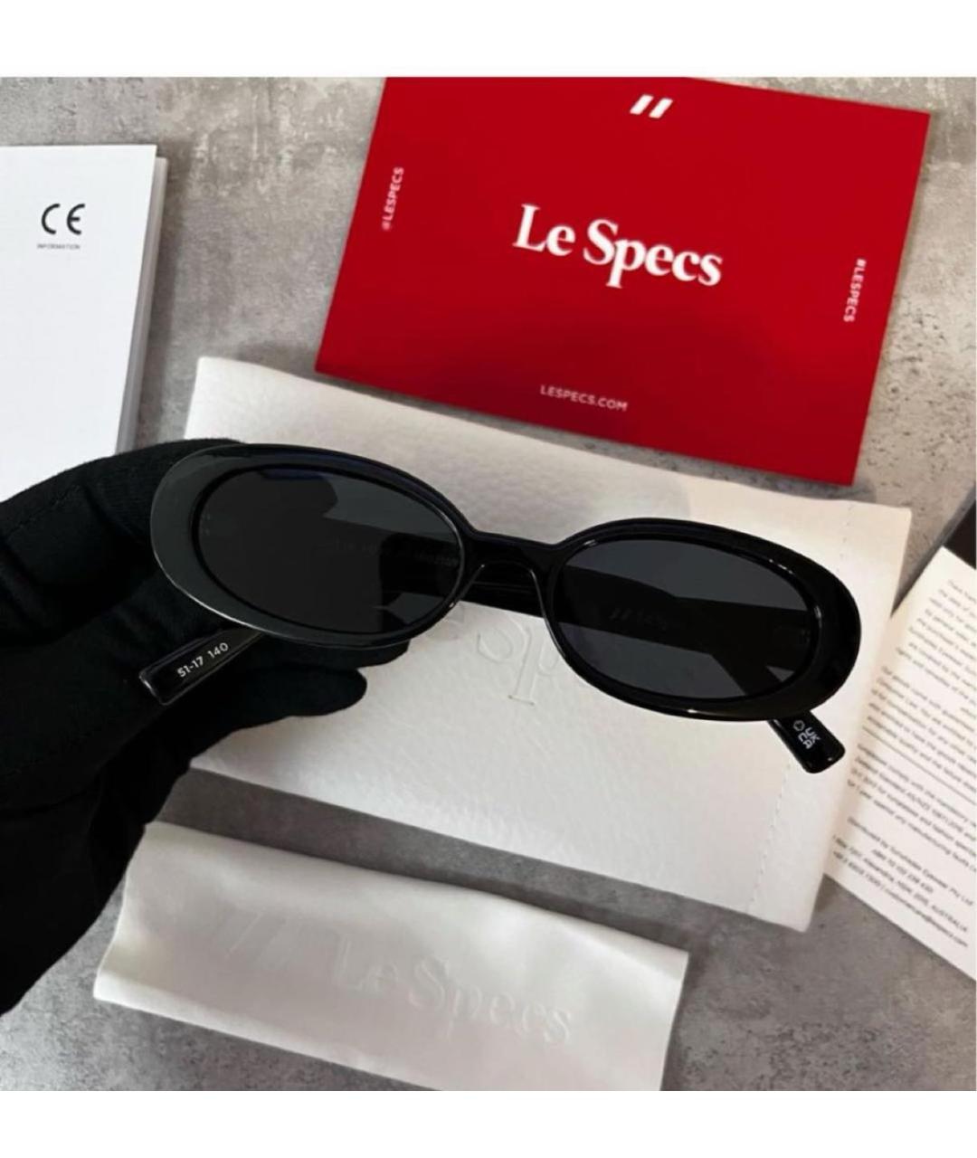 LE SPECS Черные пластиковые солнцезащитные очки, фото 4