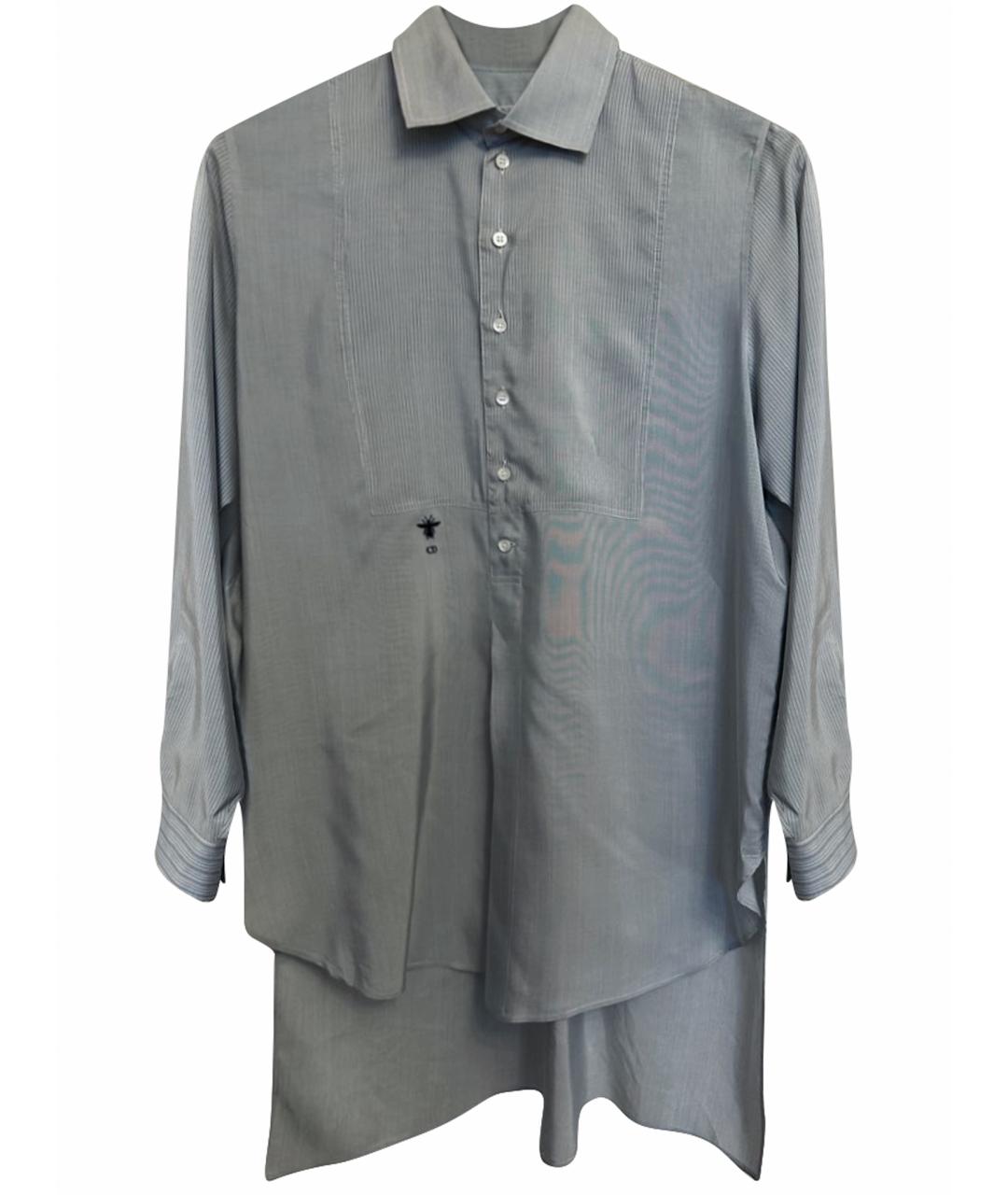 CHRISTIAN DIOR Голубая шелковая блузы, фото 1