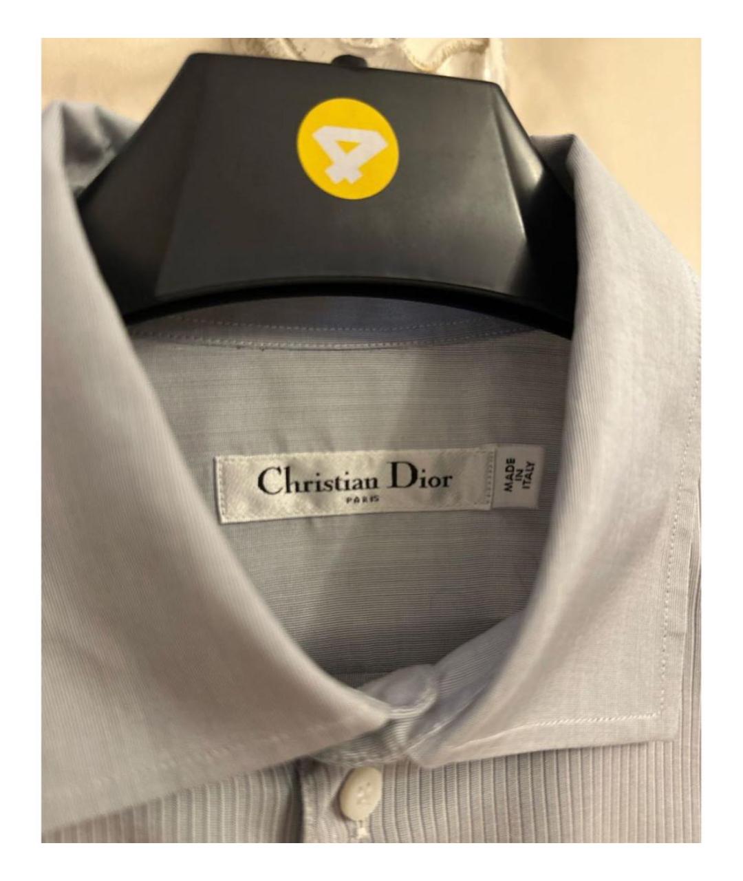 CHRISTIAN DIOR Голубая шелковая блузы, фото 2