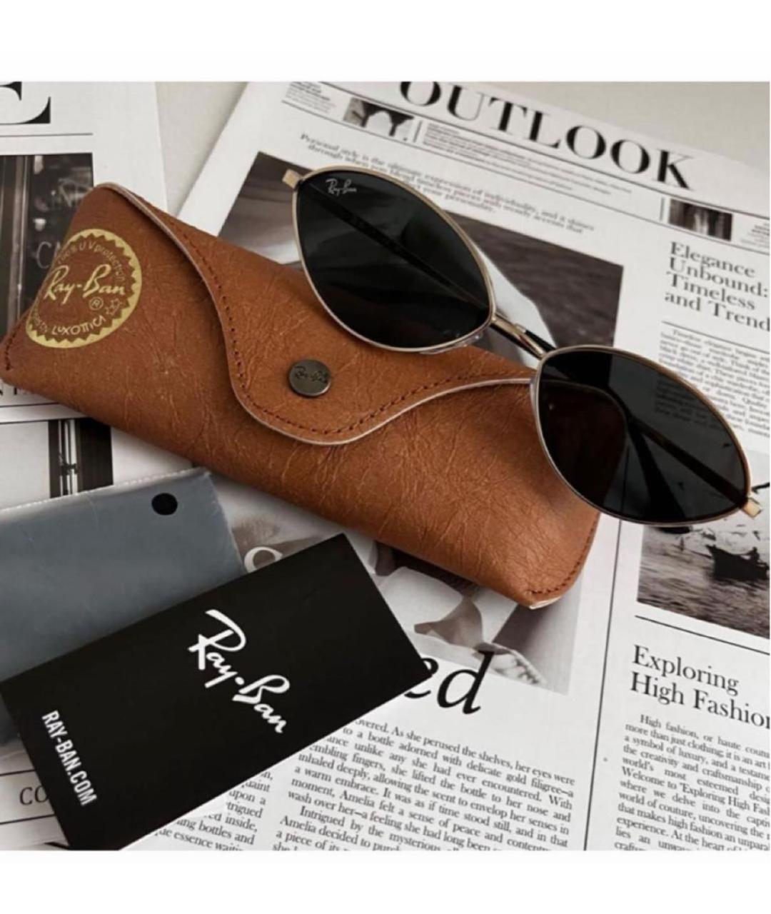 RAY BAN Черные металлические солнцезащитные очки, фото 7