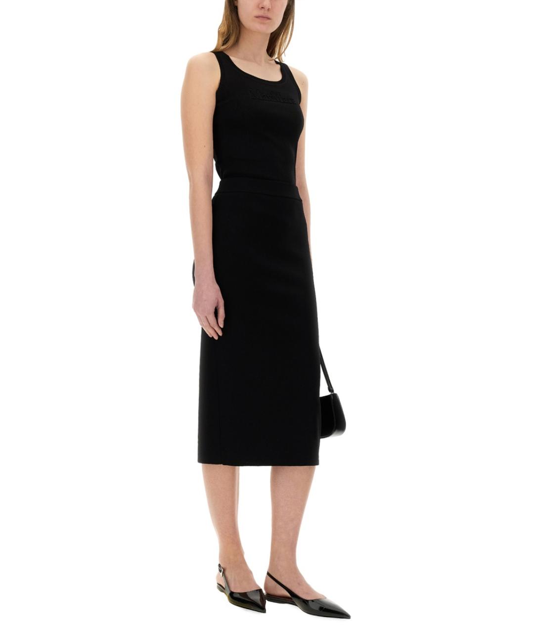 MAX MARA Черная вискозная майка, фото 2
