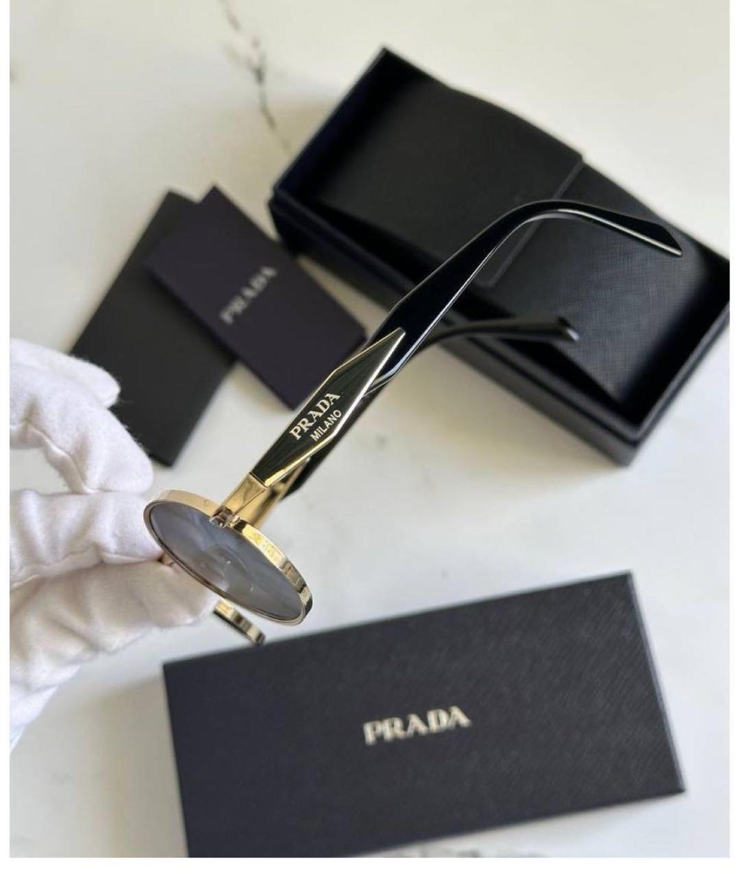 PRADA Черные металлические солнцезащитные очки, фото 4