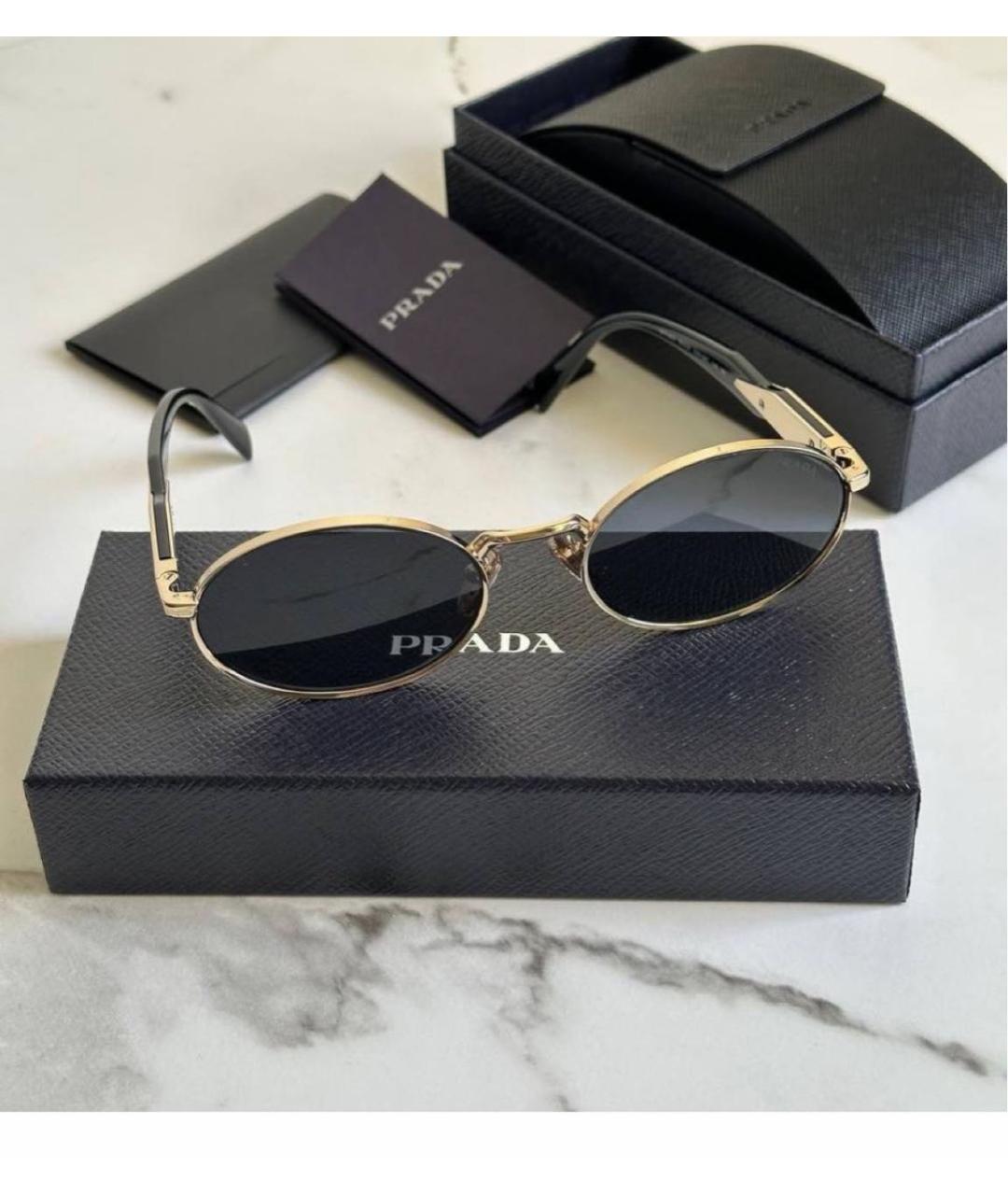 PRADA Черные металлические солнцезащитные очки, фото 2